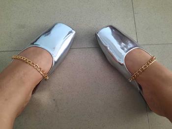 Product Review of (Form ngắn tăng size) Giày nữ sục bệt mũi vuông gót vuông trang trí xích vàng  thời trang Nguyễn Gia N139 Shoes DéP from M**n 0
