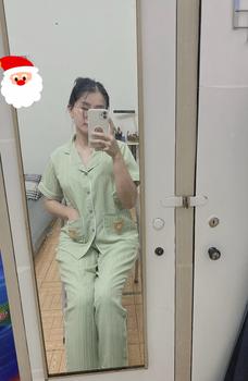 Product Review of Bộ Ngủ Đồ Bộ Pyjama Cổ Vets Quần Dài Aó Hai Túi Gấu Vải Đũi Gân Mềm Nhẹ from J**n 1