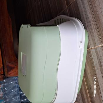Product Review of กระบะทรายแมวมีรั้วขนาดใหญ่ ห้องน้ำแมว กระบะทรายแมว จุของได้เยอะ รุ่นขอบสูงมาพร้อมบังเกอร์สกรีน แถมพลั่วตักทรายแมวและถุงดับกลิ่น from w**m 1