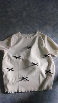 Product Review of Áo thun nữ baby tee đính nơ sang chảnh hottrend 2024 new best seller vải thun tăm co dãn bốn chiều dày dặn. Top from 🦕**🦕 0