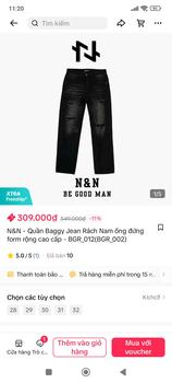 Product Review of BGR_012(BGR_002) - N&N - Quần Baggy Jean Rách Nam ống đứng form rộng cao cấp quanje  annamongsuong Menswear Cotton quần  jean  nam  ống  suông  rộng from A** T**n 0