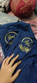 Product Review of Handuk Kimono Set custome bordir nama depan belakang seserahan dan kado pernikahan Hadiah Handuk Wanita Dewasa Tidur Dress Pria from R**_ 1
