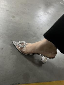 Product Review of (FORM NHỎ- LẤY LÊN 1 SIZE)Giày cao gót phale đá mặt trời bít mũi 9cm/7cm HALEY STORE mika trong suốt đi chơi đi tiệc đi làm đám cưới kỉ yếu from L**e 1