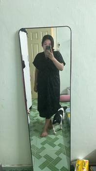 Product Review of HAMIE | Đầm lụa nhún ngực có bo chun (kèm hoa cài áo ) Nữ dài 118cm và dài 125cm from G**o 0