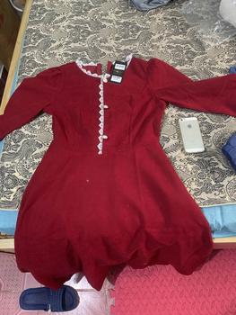 Product Review of [MIỄN SHIP] MDU1587 Váy Nhung Hàn Phối Ren 2 Lớp - Thiết Kế Thanh Lịch Dành Cho Nữ Women Dress Đỏ from N**N V** ** B** 0