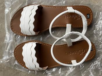 Product Review of GHShoes VD03 - Giày sandal nữ quai lượn sóng mũi tròn đi học đi chơi DéP đi chơi đi làm Chân đế phẳng (1 cm trở xuống) Dép xăng đan Jean Đế Bằng dép  nữ ngang thấp 1402 from D**g T**m 0