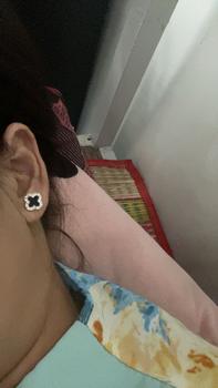Product Review of Bông Tai Đinh Tán Cỏ Bốn Lá Phong Cách Hàn Quốc Cho Nữ, Bông Tai Tuyên Bố Hình Học Sáng Bóng, Thời Trang Dự Tiệc Hợp Thời Trang, 1 Đôi from C**l ** 0