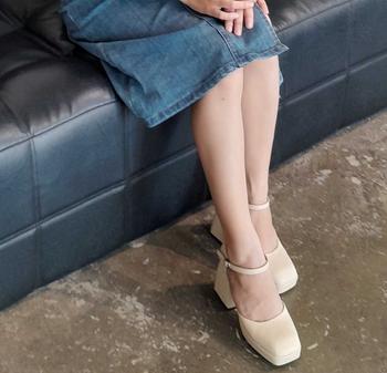 Product Review of (Phúc Minh) GIẦY Cao Gót Nữ Bít Hậu Trơn Chất Liệu Da Mờ Mũi Vuông 10 phân (Phom rộng) Shoes giàycaogót DéP giay cuoi bup Women giay  7 from G**a 1