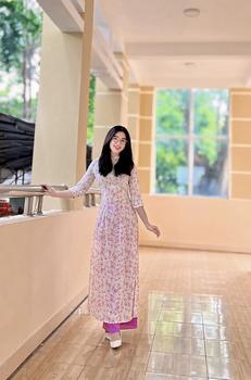 Product Review of Áo dài hoa nhí tím lụa Nhật in 6D _ Mã P64 from ** 1