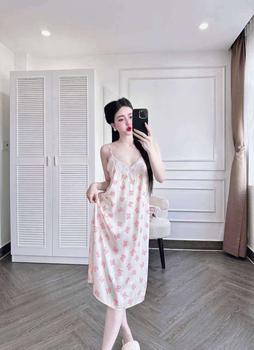 Product Review of [40-65kg] V11 Váy ngủ nữ lụa latin viền ren in hoạ tiết mặc nhà sang chảnh from ** 玄** ** 0