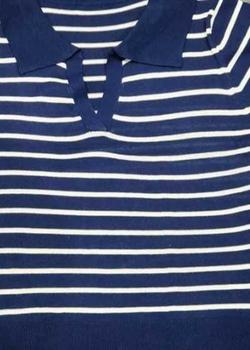 Product Review of BLOUSE WANITA KOREA STRIPE Hitam Navy Baju rajut salur wanita Atasan knitwear basic from h**n 0
