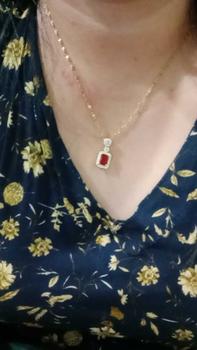 Product Review of Kalung Wanita Titanium Lapis Emas Plus Liontin kotak  Hijau merah Anti Karat Gold from 💞**💞 0