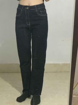 Product Review of Quần jean chỉ nổi màu xanh tím than kiểu quần jean ống suông hot trend JEAN ZY from B**n ❄** 2