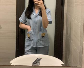 Product Review of Bộ Ngủ Đồ Bộ Pyjama Cổ Vets Quần Dài Aó Hai Túi Gấu Vải Đũi Gân Mềm Nhẹ from T**g d** t**g d**g 2