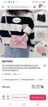 Product Review of TAS FASHION KOREA SELEMPANG JALAN JALAN ANAK BAG BAHU LUCU PEREMPUAN CATALOG BDBG GF from D**n 0