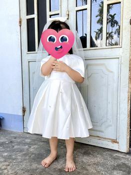 Product Review of Set váy tiệc cưới choàng tay nơ ngọc siêu bồng cho bé 11-30kg đầm bé gái đi tiệc, váy phù dâu cho bé gái , váy trắng bé gái , đầm công chúa tiểu thư from M** H**g 0