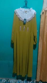 Product Review of Gamis Renda sweet lengan panjang model fashion wanita muslim modem terbaru new arrival model kekinian kombinasi brukat from m**a A**m 0