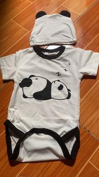 Product Review of Body + mũ/ turban Cotton hình GẤU cho bé  3-11kg Baby Tee from M**m 0