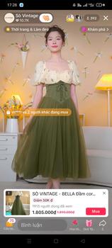 Product Review of SÒ VINTAGE - LUCIE đầm ren phối lưới tay dài, cổ sơ mi from L**n 0