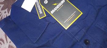 Product Review of Kemeja pendek Rayon Polos Premium (Brandsurf), Bahan Katun Rayon Premium adem dan flowi, Model Lengan Pendek, Size M,L,XL,XXL from E**💜 2