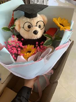 Product Review of Bó hoa gấu tốt nghiệp (gấu nhồi bông lông xù 20cm hoặc 30cm) Thú Bông Thú Nhồi Bông  hoa đẹp dịp quà tặng kỉ niệm sinh nhật bạn trai, bạn gái, hoa giả, shop hoa đẹp nghệ thuật, trang trí, lễ tốt nghiệp from B** H** 0