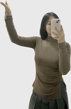Product Review of Áo Giữ Nhiệt Dài Tay Nữ Cổ 3 Phân Nhúm Sườn Xẻ Tà BigSize MiSoul, Áo Thu Đông Cổ 3 Phân Dáng Form Ôm Body 222 Top Cổ Tròn Women Ong Đen from T**s s**8 0