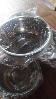 Product Review of HSH COD Baskom Stainless 5 in 1 Wadah Cuci Beras Buah Sayur Baskom Set Wadah Sayur Buah from l**a 0