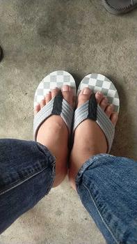 Product Review of [3]  Dép Xỏ Ngón Nam,Dép Tông,Dép Đi Biển Bề Mặt Hoạ Tiết Caro Kết Hợp Quai Dù Đế Cao Su Sandal depnamdep 2024 dép dibien depkep nam DéP Nhung from a**3 0