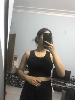Product Review of Áo Ba lỗ Nữ Áo Croptop Cotton Mềm Mịn Kèm Mút Đệm Ngực Dáng Ngắn Siêu Hot Hàng QC Loại 1 Màu Đen, 5 Màu Kem Đệm Lót Women Thun áo croptop cóáotrong from K**h L** l** m** 1