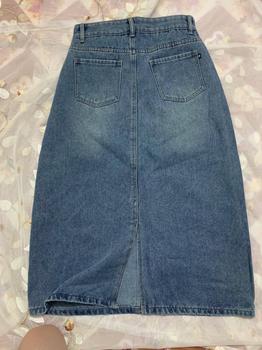 Product Review of Chân váy jean nữ dáng dài LIMISU váy bò dài lưng cao dáng chữ A xẻ tà sau chất jean cao cấp Nữ ( V1 ) from h**y 3