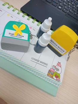 Product Review of PERSONALIZED SELF INKING STAMP HA1333 FREE LAYOUT with 5ml ink from D**e 0