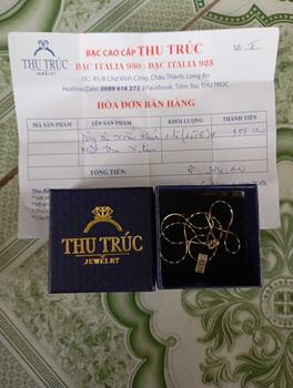 Product Review of Phụ kiện Dây chuyền mì xoắn khúc 1li +Mặt trụ - Bạc thật Thu Trúc cho Phụ nữ Trang Sức from Q**h 0