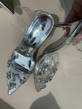 Product Review of LOVIIECORNER GIÀY CAO GÓT MŨI NHỌN SLINGBACK - FORM BÉ - GUỐC NỮ QUAI TRONG ĐÍNH ĐÁ SANG TRỌNG GÓT ĐŨA 9 PHÂN - G240870 from B**️ 0