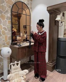 Product Review of Bộ Đồ Ngủ Nữ Pijama Chất Đũi Nhung Tiểu Thư HANI Thiết Kế Babydoll Đáng Yêu Chất Mềm Mịn Mát HK06 from B**💕 0