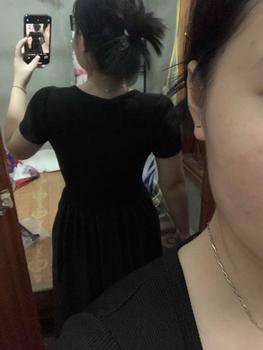 Product Review of TT108 Váy cổ vuông phối thô cộc tay vạt v váy xinh dễ thương Đầm Nữ Dress Women Kem Voan from H**🌸 2