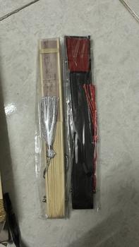Product Review of ( M65 ) Quạt cổ trang dây tuyến viền đỏ xanh trắng đen cầm tay quà tặng xinh xắn cosplay phong cách tết from A**i 0
