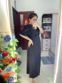 Product Review of T-Mie | Đầm Bầu Lụa Tô Châu Dáng Dài Sang Trọng Đi Tiệc, MD5094 Nữ Nhung phi from N**n T**3 3