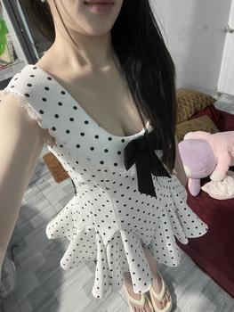 Product Review of Váy Dạ Tex chấm bi cổ nơ dáng xoè KT from T**à ☘**️ 0