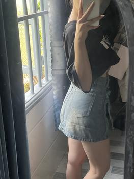 Product Review of Chân váy jean nữ fom dáng chữ A, có nơ thắt xinh dáng tiểu thư MS002 from L** T** T** H**n 0