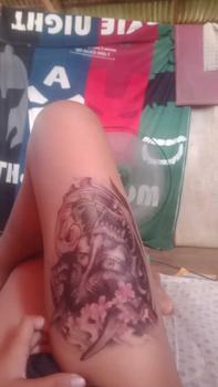 Product Review of Tattoo อัพเดท 7.8.66 เซ็ตหน้าอสูร ปีศาจ ซามูไร สติ๊กเกอร์แทททู รอยสักชั่วคราว สวยเหมือนรอยสักจริง ลายชัด ใช้ง่าย ขนาด 14.8 × 21 ซม from N**n S**g T** 0