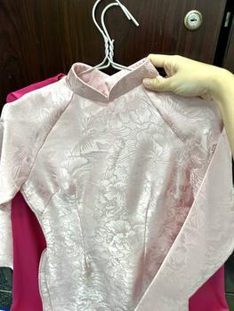 Product Review of Áo Dài Gấm hồng 2 tà form truyền thống - Thời Trang Nữ Dress Sen Voi Kem Women Hoa Sen Voan from J**️ 0