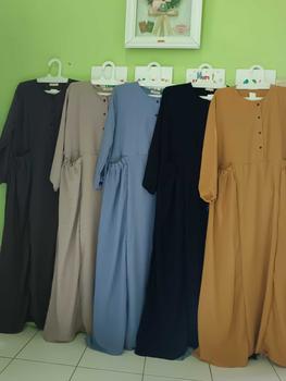 Product Review of RATI - Cika Maxi Gamis Lebaran Dress Wanita Dewasa Muslim Simple Mewah Polos Ld 110 Crinkle Bisa Cod By Hijab Solo Remaja Airflow Syari from r**5 1
