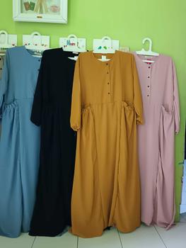 Product Review of RATI - Cika Maxi Gamis Lebaran Dress Wanita Dewasa Muslim Simple Mewah Polos Ld 110 Crinkle Bisa Cod By Hijab Solo Remaja Airflow Syari from r**5 2