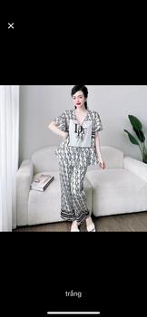 Product Review of Đồ bộ Bigsize (70-100kg) áo tay cánh tiên cổ V 3 nơ chất lụa xước ánh kim mềm mát không nhăn, nhiêù hoạ tiêt from N**n T** T** T**ỳ 0