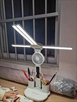 Product Review of Giao Hàng Địa Phương) Đèn Học Để Bàn Bảo Vệ Mắt Cao Cấp, Có quạt Có màn hình LCD hiển thị nhiệt độ, giờ, ngày, 3 chế độ màu và điều chỉnh độ sáng đèn đọc sách đầu giường from 🅢**️ 0