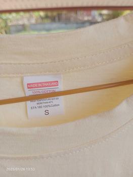Product Review of เกาหลี เสื้อแบบดารา เสื้อยืดแขนสั้น ผ้าฝ้าย คุณภาพสูง100% 【A166】แฟชั่น ผู้ชาย ผู้หญิง ลายทาง ตัวอักษร หลวม ลายสกรีน ฤดูร้อน ฤดูใบไม้ผลิ ฤดูร้อน คอกลม ผอมลงเ นุ่มมาก เนื้อผ้าพรีเมี่ยม Clothing Tshirt Women Lady from C**9 1