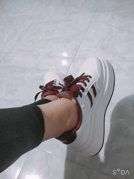 Product Review of Giày thể thao, sneaker nữ đế cao 4 phân phối sọc đế bánh mì, chất da PU phong cách năng động dễ phối đồ from k**n 1