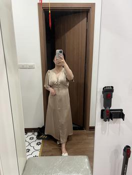 Product Review of T-Mie | Đầm Bầu Lụa Tô Châu Dáng Dài Sang Trọng Đi Tiệc, MD5094 Nữ Nhung phi from X**n ** 0