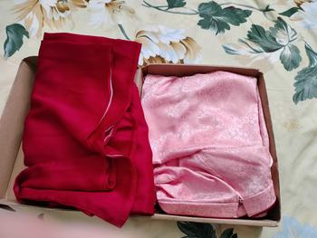 Product Review of Áo dài truyền thống nữ Hạ Kì [Cam House] chất liệu lụa gấm tà dáng rộng thiết kế tay lỡ cổ lệch đính nơ họa tiết hoa in nổi cao cấp from h**n t**g 1