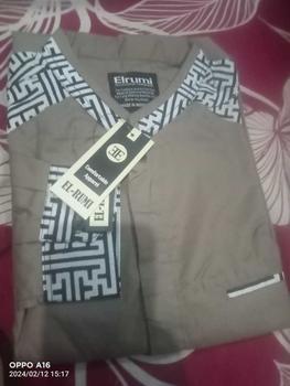 Product Review of Baju Koko El Rumi Araseo Lengan Panjang Kombinasi Batik Putih Kain Katun - Pria, Muslim from E**0 2